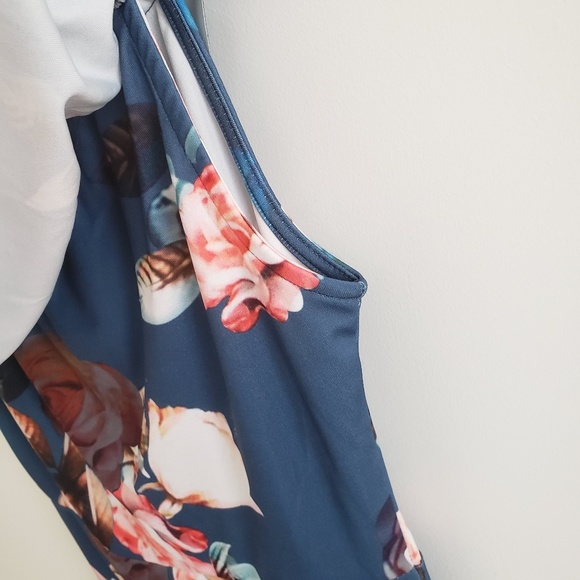 Floral Pencil Dress Knee Length Off Shoulder - Picture 2 of 2